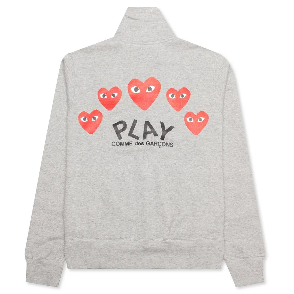 Women's Multi Heart Zip Sweatshirt - Grey