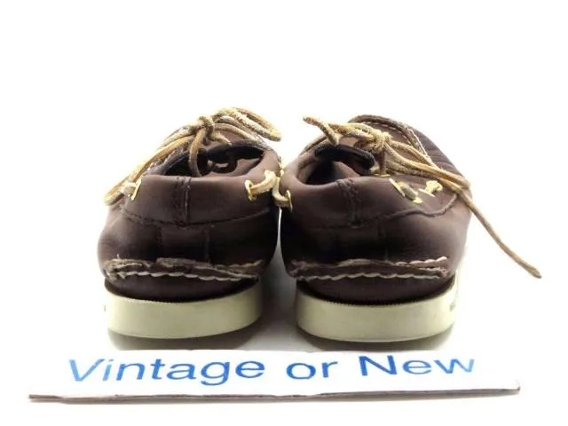 Women's sperry top sider authentic original 2 eye brown leather boat shoes sz 6m