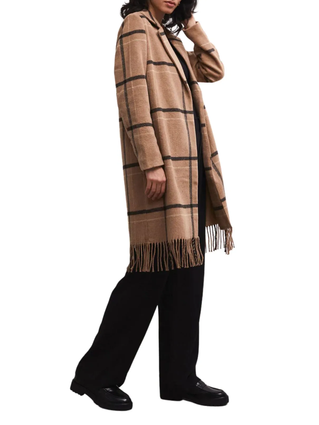 Z Supply Ynez Fringe Coat in Campfire Plaid